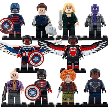 Sam Wilson Power Broker Zemo U.S. Agent Batroc Battlestar MCU The Falcon and The Winter Soldier 2021 Custom Brick Based Minifigure Toy