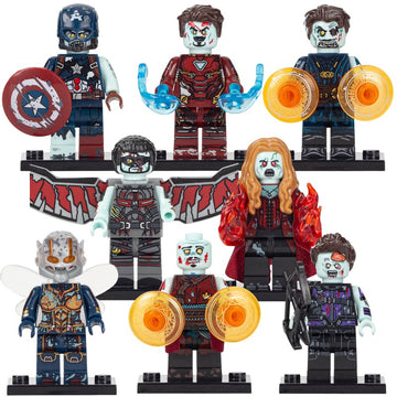 Captain America Iron Man Falcon Strange Scarlet Witch Wasp Wong Hawkeye Marvel Zombies Custom Brick Compatible Minifigure Toy