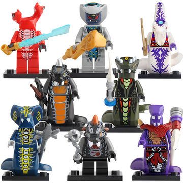 Chop'rai Skales Acidicus Pythor Skalidor Bytar Rattla Fangdam NINJAGO Rise of the Snakes Custom Brick Based Minifigure Toy