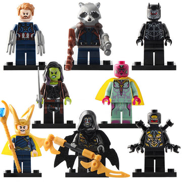 Rocket Raccoon Loki Outrider Black Panther Marvel Universe Superheroes Custom Brick Compatible Minifigure Toy