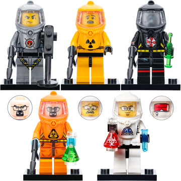 Hazmat Radiation Suit Scientists Biohazard Lab Workers Custom Brick Compatible Minifigure Toy