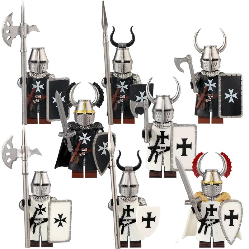 Teutonic Hospitaller Crusader Knights Medieval Castle Custom Brick Compatible Minifigure Toy
