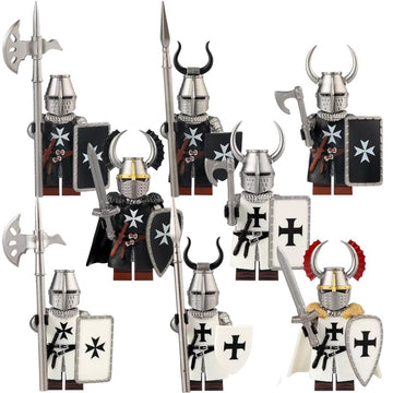 Teutonic Hospitaller Crusader Knights Medieval Castle Custom Brick Compatible Minifigure Toy