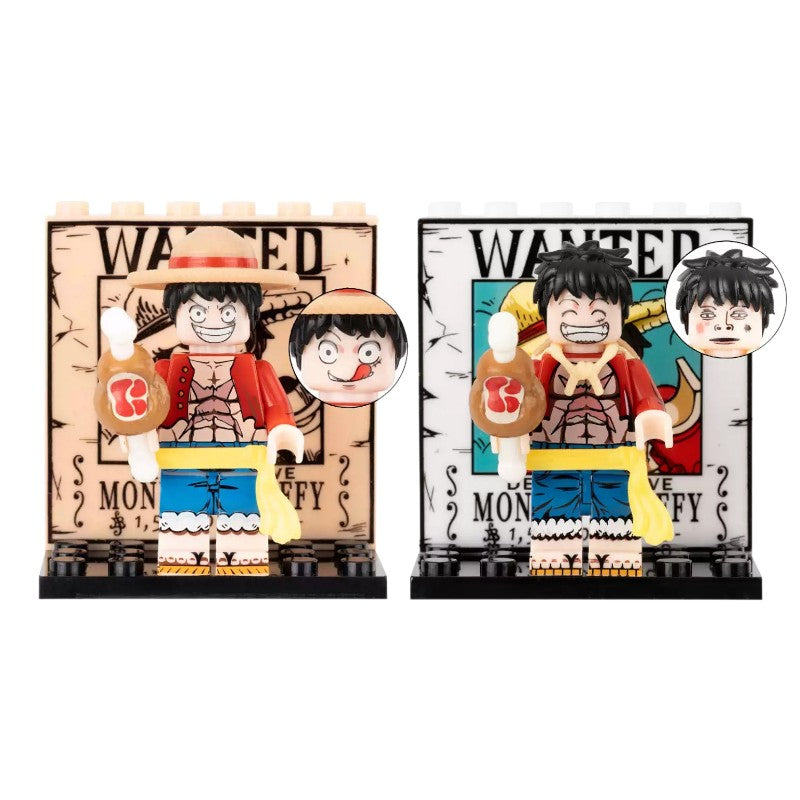 Anime One Piece Monkey D. Luffy Custom Brick Compatible Minifigure Toy