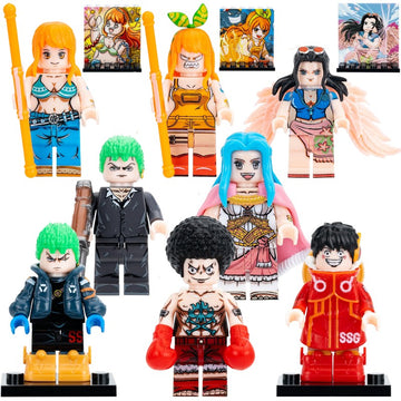 Nami Nico Robin Monkey D. Luffy Afro Luffy Roronoa Zoro Nefertari Vivi Anime One Piece Custom Brick Compatible Minifigure Toy