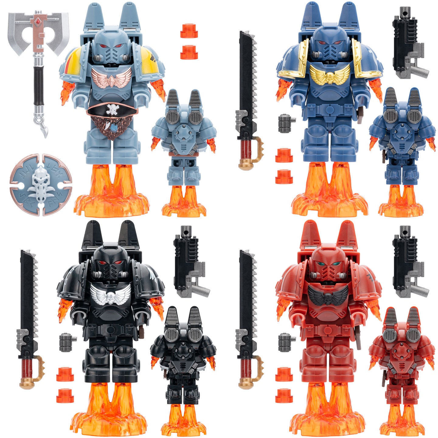 Warhammer 40K Space Marine Jump Pack Intercessor Space Wolves Ultramarines Raven Guard Blood Angels Custom Brick Compatible Minifigure Toy