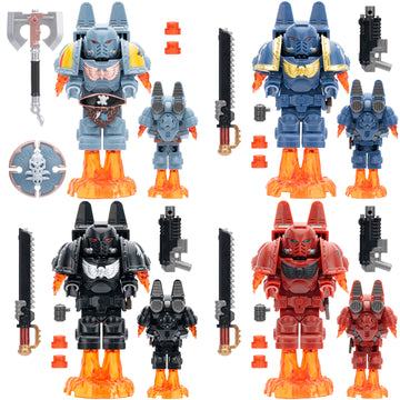 Warhammer 40K Space Marine Jump Pack Intercessor Space Wolves Ultramarines Raven Guard Blood Angels Custom Brick Compatible Minifigure Toy