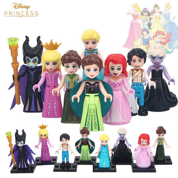 Anna Elsa Ariel Prince Eric Ursula Maleficent Aurora Andrea Martina Disney Princess Custom Brick Compatible Minifigure Toy