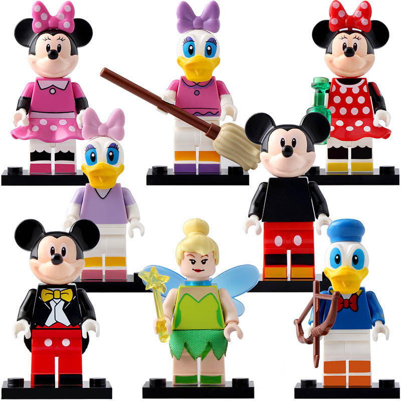 Donald Duck Daisy Duck Mickey Mouse Minnie Mouse Tinker Bell Disney Cartoon Custom Brick Compatible Minifigure Toy
