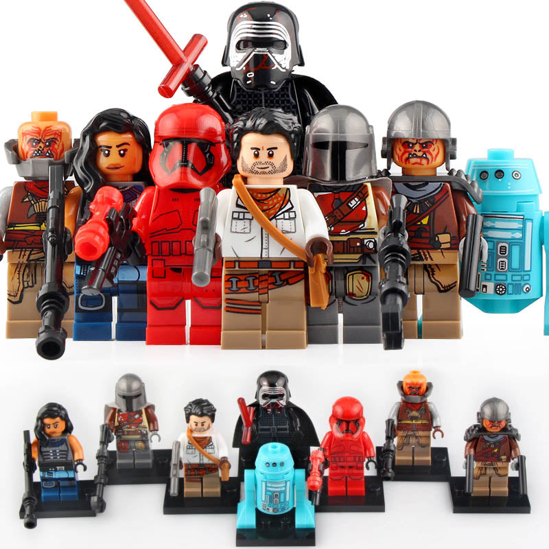 The Mandalorian Supreme Leader Kylo Ren Cara Dune Poe Dameron Sith Trooper Astromech Droid Klatooinian Raider Star Wars Brick Compatible Minifigure Toy