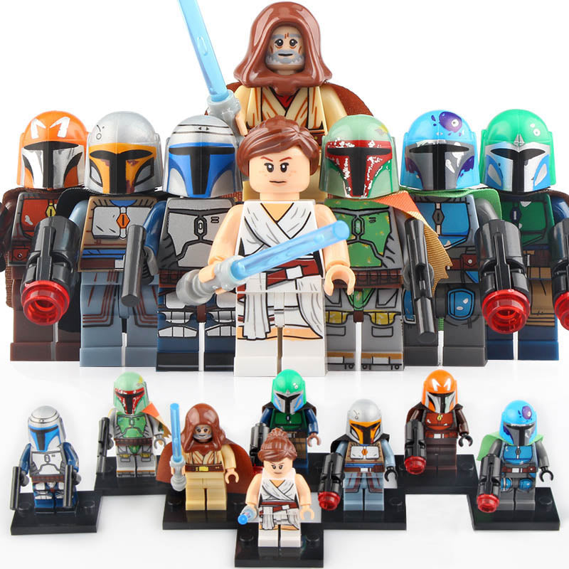 The Mandalorian Tribe Warrior Boba Fett Jango Fett Obi-Wan Kenobi Rey Star Wars Custom Brick Compatible Minifigure Toy