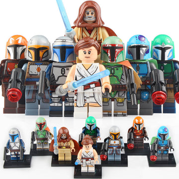 The Mandalorian Tribe Warrior Boba Fett Jango Fett Obi-Wan Kenobi Rey Star Wars Custom Brick Compatible Minifigure Toy