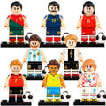 Professional Football Stars CR7 Benzema Bale Messi Kroos Kevin De Bruyne Neymar Modric Custom Brick Compatible Minifigure Toy