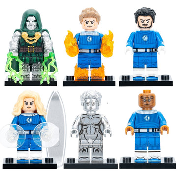 Dr Doom Human Torch Mr Fantastic Invisible Woman Thing Silver Surfer MCU The Fantastic Four: First Steps (2025) Custom Brick Compatible Minifig Toy
