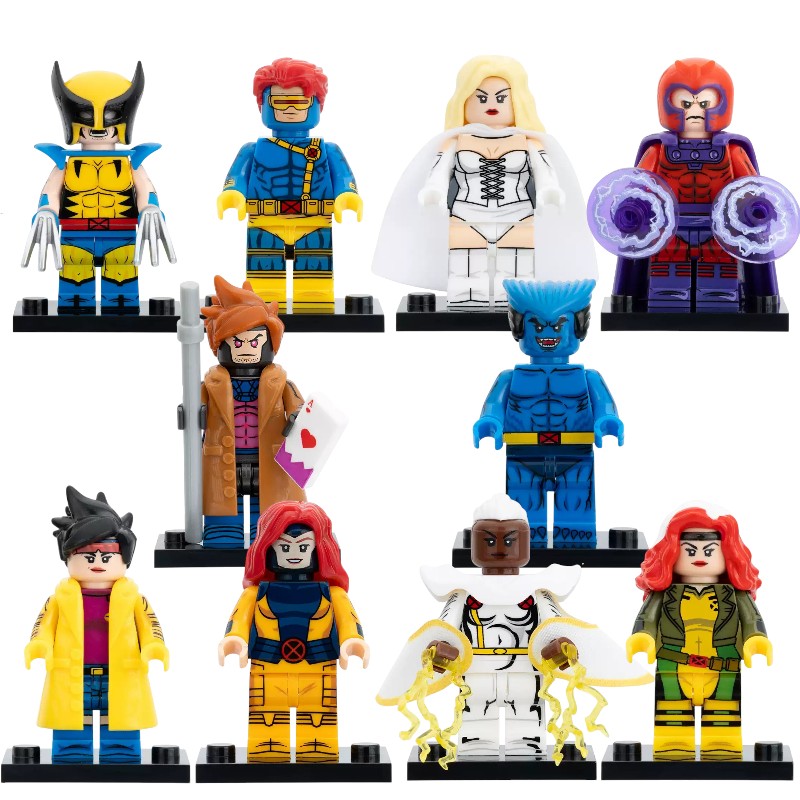 Wolverine Cyclops White Queen Magneto Gambit Beast Jubilee Jean Grey Storm Rogue X-Men '97 (2024) Custom Brick Compatible Minifigure Toy
