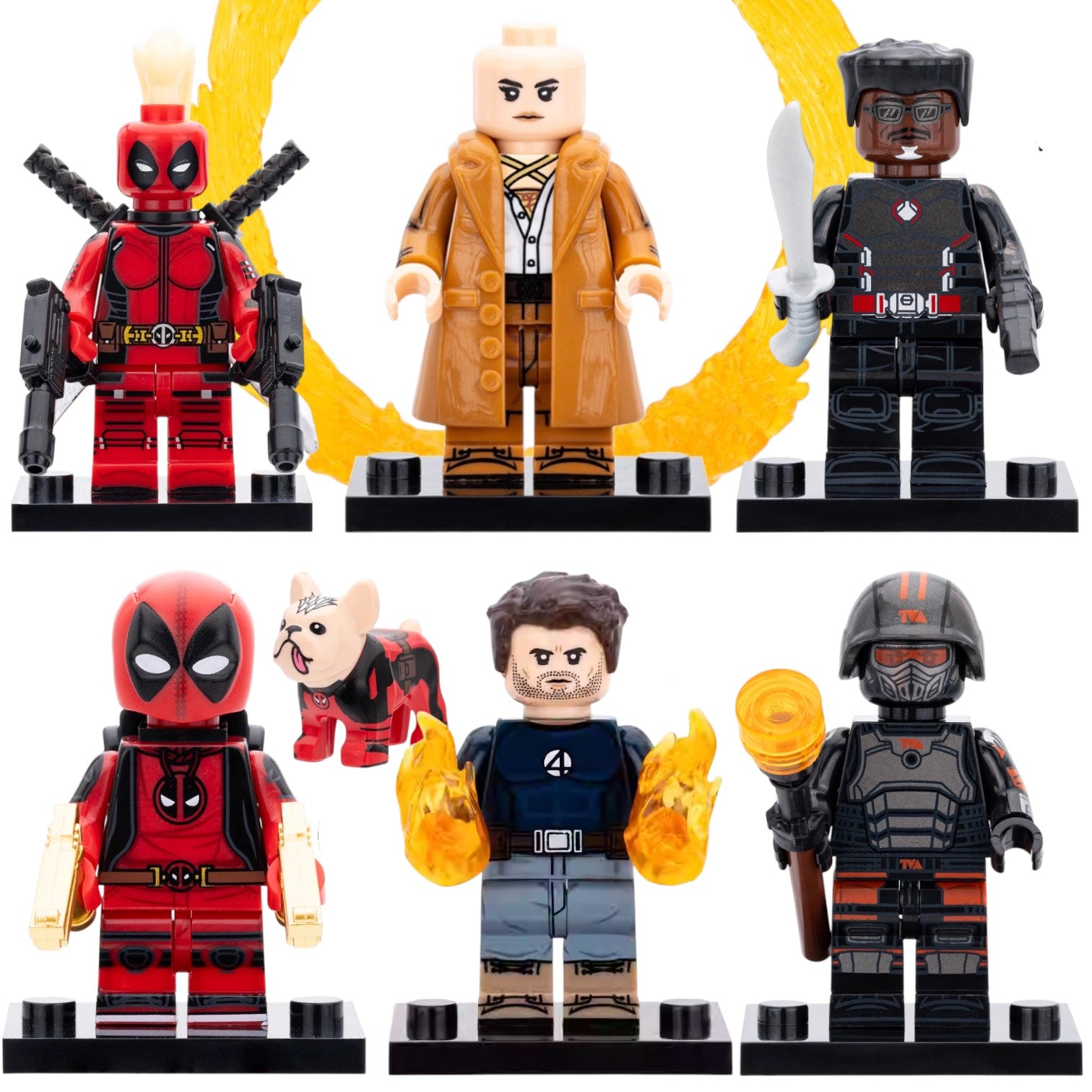 Deadpool & Wolverine MCU Lady Deadpool Kidpool Cassandra Nova TVA Agent Blade Human Torch Custom Brick Compatible Minifigure Toy