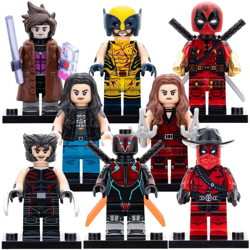Gambit X-23 Elektra Cowboy Deadpool Apocalypse Wolverine MCU Deadpool & Wolverine (2024) Custom Brick Compatible Minifigure Toy