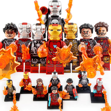 Iron Man Armor Mk 5 Mk 22 Mk 85 Mk 41 Mk 50 Punisher MCU Super Heroes Custom Brick Based Minifigure Toy