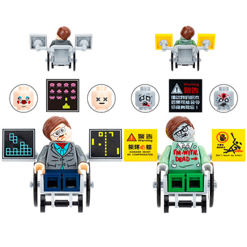 Stephen Hawking Zombie Celebrity Deathmatch Horror Themed Custom Brick Compatible Minifigure Toy
