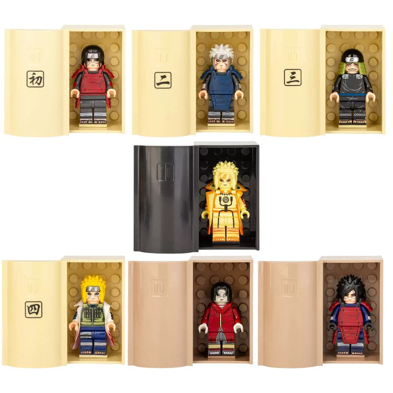 Naruto Shippuden Hashirama Tobirama Hiruzen Minato Itachi Madara with Coffins Custom Brick Compatible Minifigure Toy
