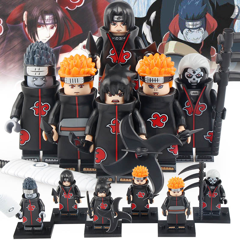Uchiha Sasuke Pain Hoshigaki Kisame Yahiko Hidan Uchiha Itachi Anime Naruto Shippuden Custom Brick Compatible Minifigure Toy