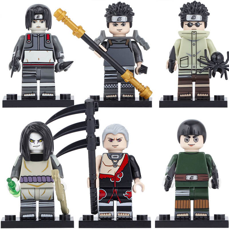 Sai Hidan Hiruzen Sarutobi Orochimaru Rock Lee Aburame Shino Anime Naruto Shippuden Custom Brick Compatible Minifigure Toy