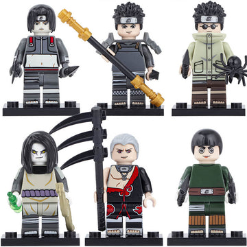 Sai Hidan Hiruzen Sarutobi Orochimaru Rock Lee Aburame Shino Anime Naruto Shippuden Custom Brick Compatible Minifigure Toy