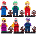 Luigi Builder Goomba Mario Fire Mario Wario Waluigi Super Mario Bros Video Game Custom Brick Compatible Minifigure Toy