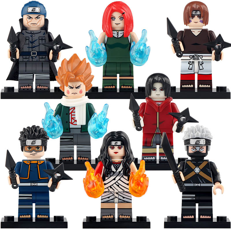 Naruto Shippuden Ibiki Morino Yuhi Kurenai Akimichi Choji Nohara Rin Uchiha Obito Hatake Kakashi Uchiha Itachi Uzumaki Kushina Brick Compatible Minifigure Toy