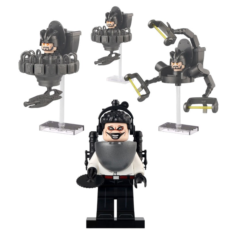 UFO Toilet Man Humanoid Toilet Man Suspended Toilet Man Cameraman Skibidi Toilet Custom Brick Compatible Minifigure Toy