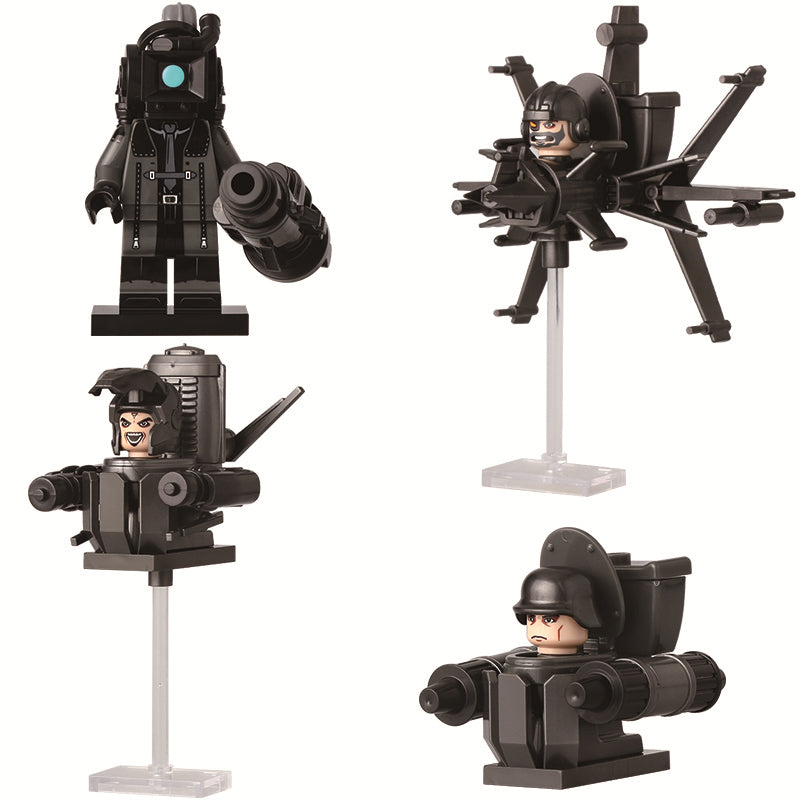 Skibidi Toilet Flashlight Laser Guardian Interceptor Astro Toilet Large Cameraman Troop Custom Brick Compatible Minifigure Toy