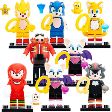 Sonic the Hedgehog Tails Doctor Eggman Rouge the Bat Knuckles the Echidna Amy Rose Shadow the Hedgehog Brick Compatible Minifigure Toy