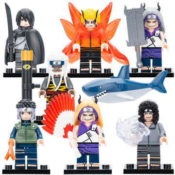 Anime Naruto Shippuden Naruto Uzumaki Sasuke Uchiha Yamato Kiba Kinkaku Ginkaku Enma Custom Brick Compatible Minifigure Toy