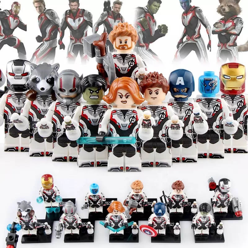 Iron Man War Machine Captain America Thor Hawkeye Ant-Man Rocket Raccoon Black Widow Hulk Nebula MCU Avengers Endgame (2019) Brick-Compatible Minifigure Toy