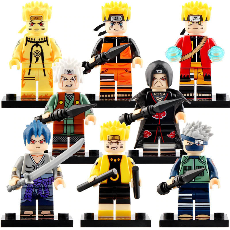 Naruto Uzumaki Uchiha Sasuke Uchiha Itachi Jiraiya Hatake Kakashi Anime Naruto Shippuden Custom Brick Compatible Minifigure Toy