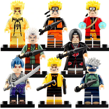 Naruto Uzumaki Uchiha Sasuke Uchiha Itachi Jiraiya Hatake Kakashi Anime Naruto Shippuden Custom Brick Compatible Minifigure Toy