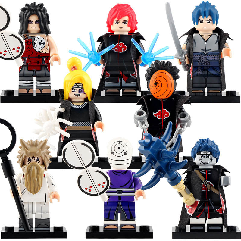Hagoromo Otsutsuki Tobi Uchiha Sasuke Deidara Uchiha Madara Uchiha Obito Hoshigaki Kisame Sasori Naruto Shippuden Custom Brick Compatible Minifigure Toy
