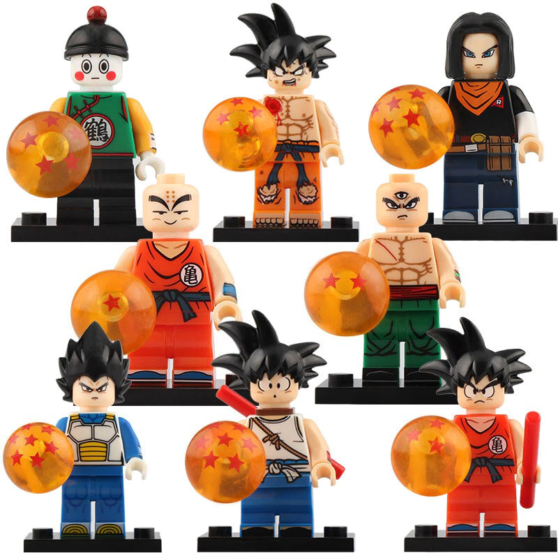 Android 17 Krilin Tien Shin Han Goku Chiaotzu Vegeta Dragon Ball Z Custom Brick Compatible Minifigure Toy