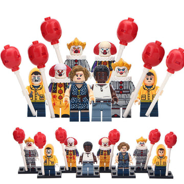 Pennywise Beverly Marsh Georgie Denbrough Mike Hanlon Horror Movie It (2017) Custom Brick Compatible Minifigure Toy
