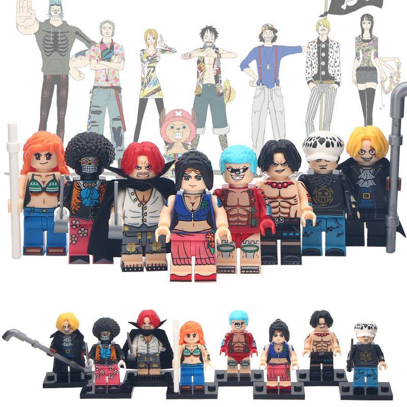 Nico Robin Franky Trafalgar Law Sabo Shanks Nami Portgas D. Ace Brook Anime One Piece Custom Brick Compatible Minifigure Toy