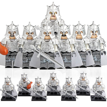 Game of Thrones Kingsguard Silver Royal Protector with Shiny Armor Custom Brick Compatible Minifigure Toy