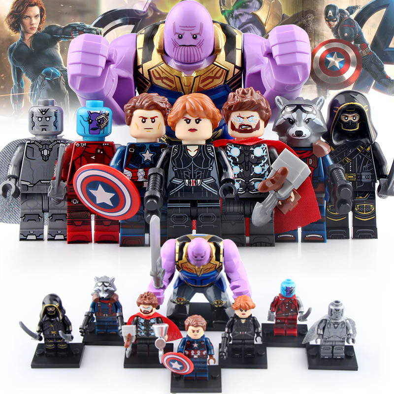 Thanos Nebula Black Widow Captain America Death Vision Ronin MCU Avengers: Endgame Custom Brick-Based Minifigure Toy