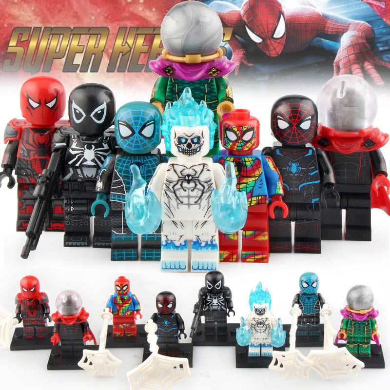 Agent Venom Spider-Man Mysterion Agent Venom Spirit Spider Marvel Super Heroes Custom Brick Based Minifigure Toy