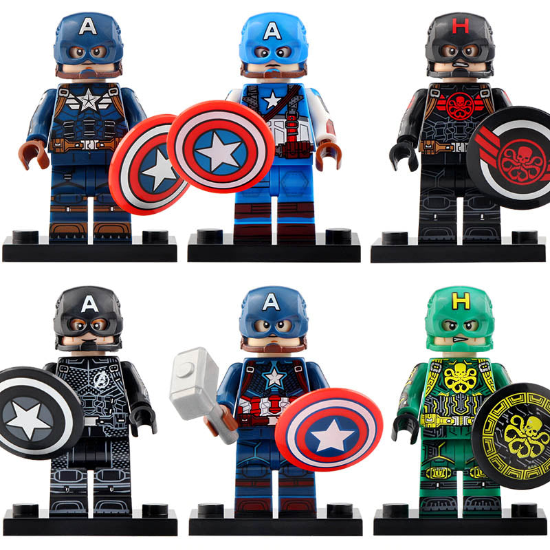 Captain America Hydra Variant Militant and Winter Soldier MCU Superhero Custom Brick Compatible Minifigure Toy