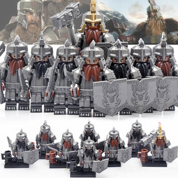 Dwarven Warriors of King Dain Ironfoot The Hobbit LOTR Custom Brick Compatible Minifigure Toy