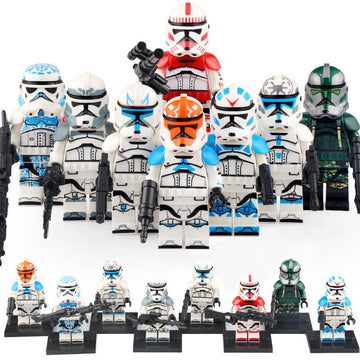 Star Wars The Clone Wars Captain Rex Commander Gree Jesse Wolfpack Jetpack Shock Trooper Stormtrooper Ahsoka's Clone Trooper Brick Compatible Minifigure Toy