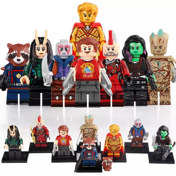 Drax the Destroyer Adam Warlock Mantis Groot Kraglin Gamora Peter Quill Rocket MCU Guardians of the Galaxy Vol. 3 Brick-Compatible Minifigure Toy