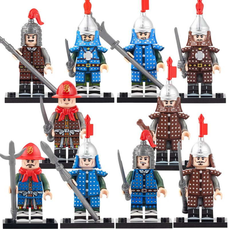 Ancient Chinese Ming Dynasty Armored Infantry Soldiers Custom Brick Compatible Minifigure Toy