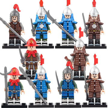 Ancient Chinese Ming Dynasty Armored Infantry Soldiers Custom Brick Compatible Minifigure Toy