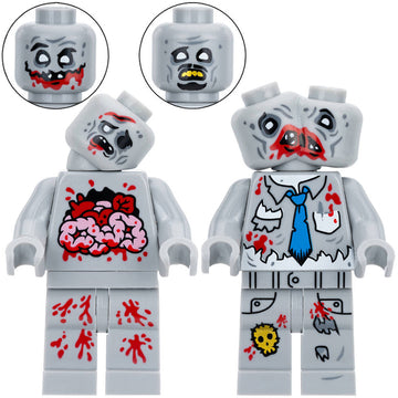 The Crooked Head Zombie Horror Themed Custom Brick Compatible Minifigure Toy
